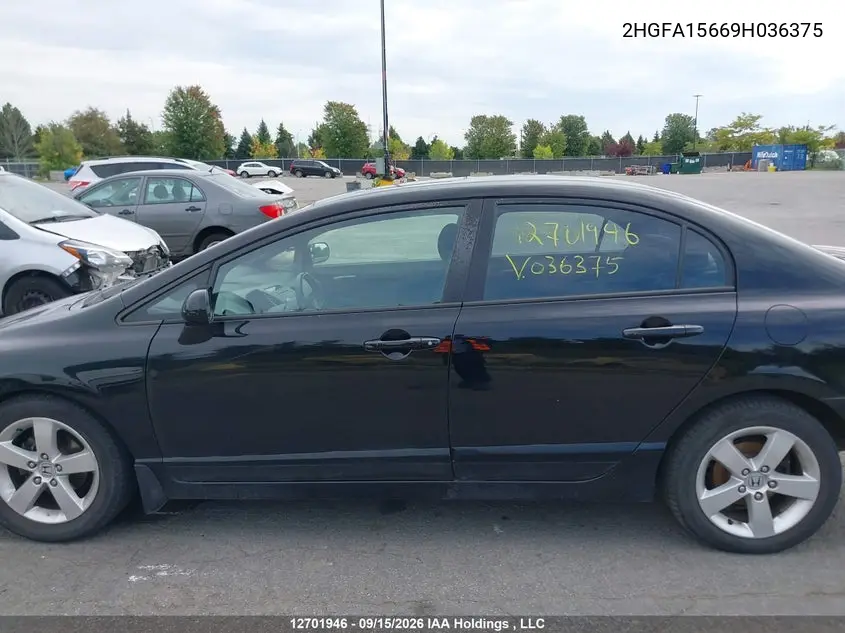 2009 HONDA CIVIC VIN 2HGFA15669H036375 — фото 15