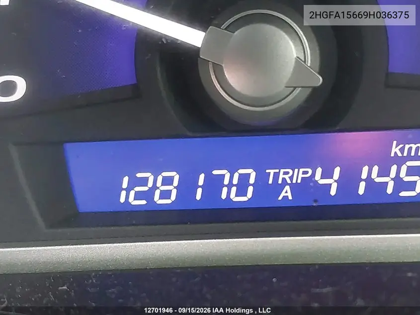 2009 HONDA CIVIC VIN 2HGFA15669H036375 — фото 16