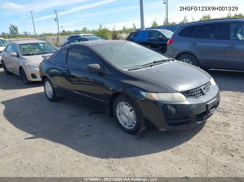 HONDA CIVIC 2009, VIN 2HGFG123X9H001329