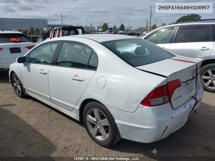 2009 HONDA CIVIC VIN 2HGFA16649H024997 — фото 14