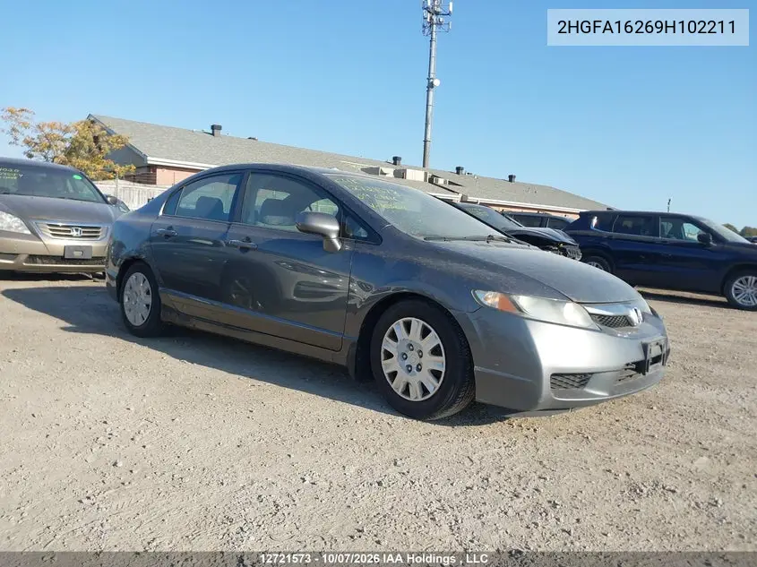 HONDA CIVIC 2009, VIN 2HGFA16269H102211