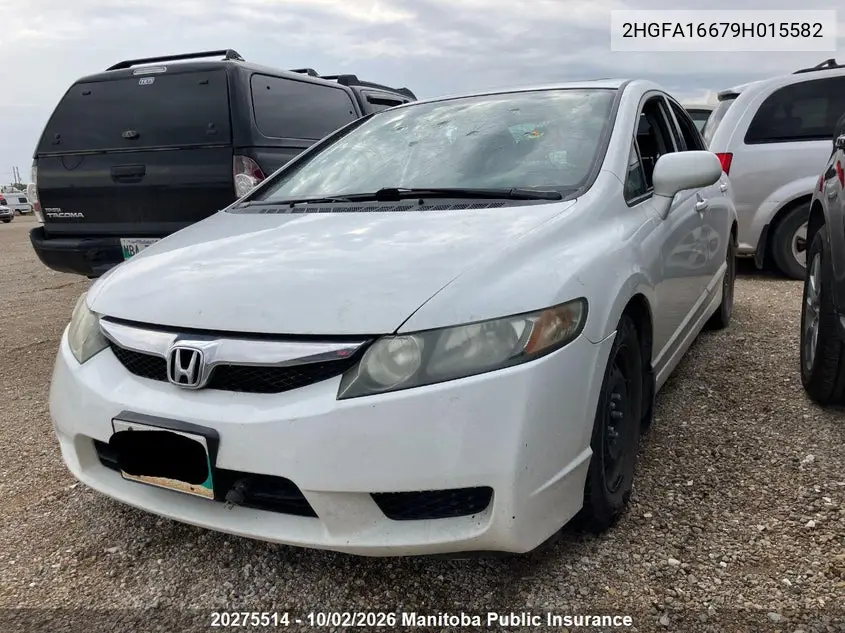 2009 HONDA CIVIC VIN 2HGFA16679H015582 — фото 2