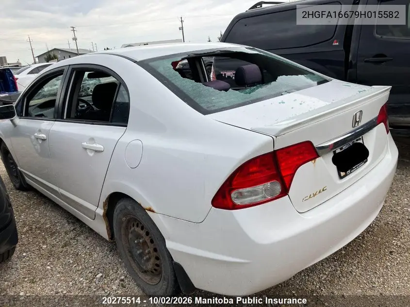 2009 HONDA CIVIC VIN 2HGFA16679H015582 — фото 3