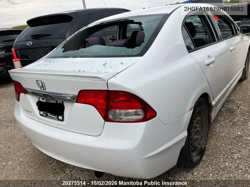 2009 HONDA CIVIC VIN 2HGFA16679H015582 — фото 4