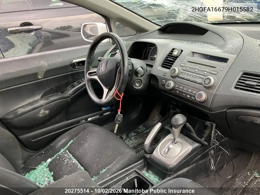 2009 HONDA CIVIC VIN 2HGFA16679H015582 — фото 6