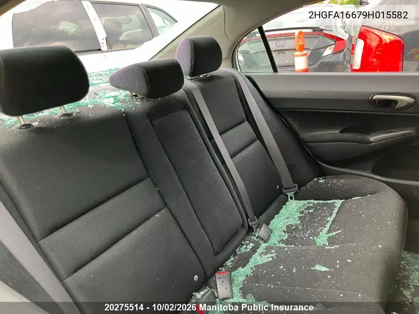 2009 HONDA CIVIC VIN 2HGFA16679H015582 — фото 7