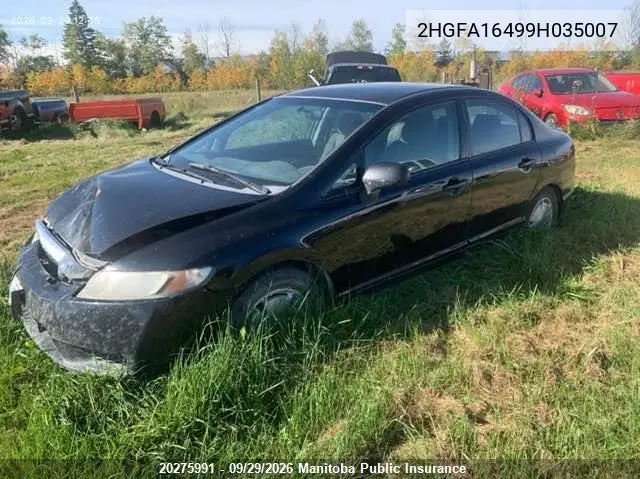 2009 HONDA CIVIC VIN 2HGFA16499H035007 — фото 6