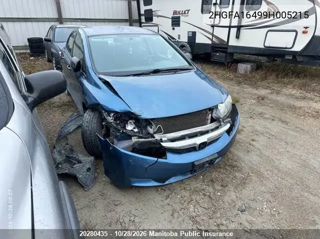 HONDA CIVIC 2009, VIN 2HGFA16499H005215