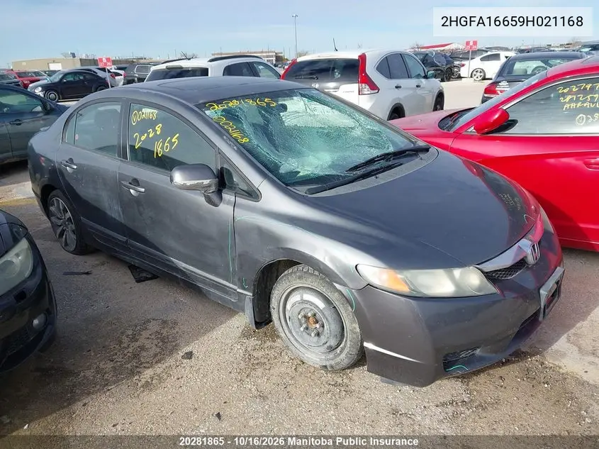 HONDA CIVIC 2009, VIN 2HGFA16659H021168
