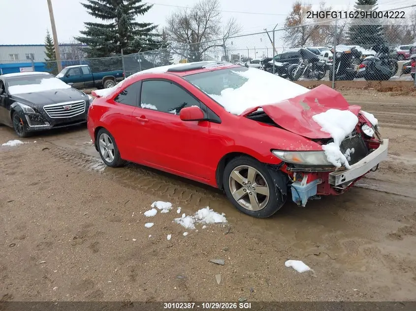 HONDA CIVIC 2009, VIN 2HGFG11629H004222