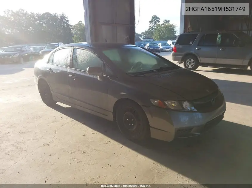 HONDA CIVIC 2009, VIN 2HGFA16519H531749