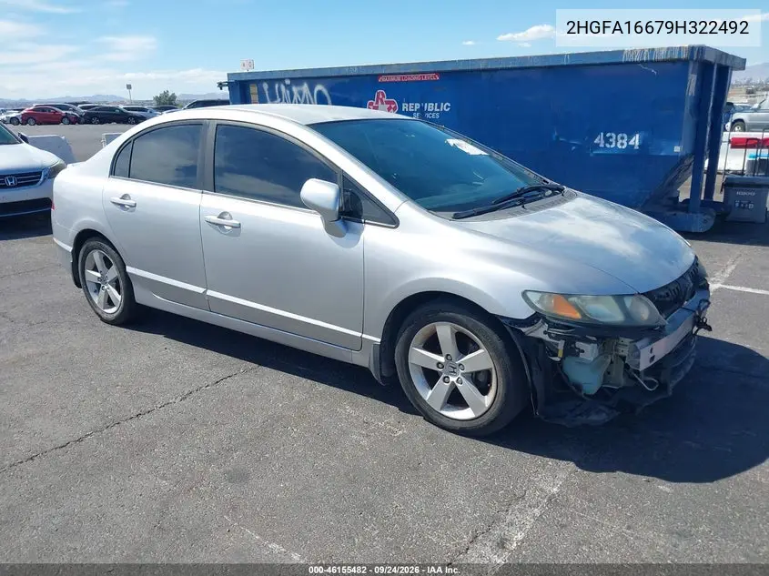 HONDA CIVIC 2009, VIN 2HGFA16679H322492