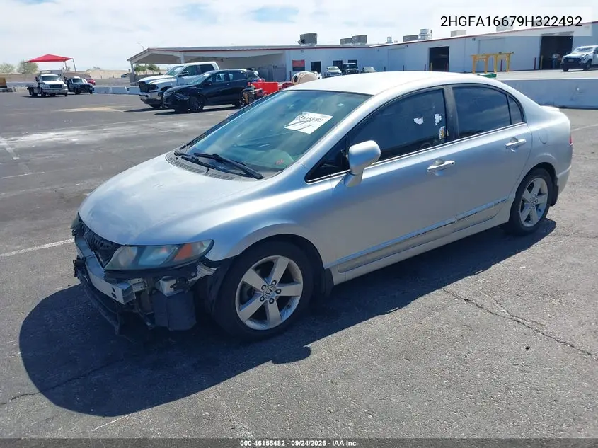 2009 HONDA CIVIC VIN 2HGFA16679H322492 — фото 2