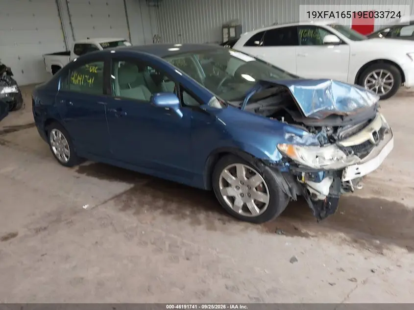 HONDA CIVIC 2009, VIN 19XFA16519E033724