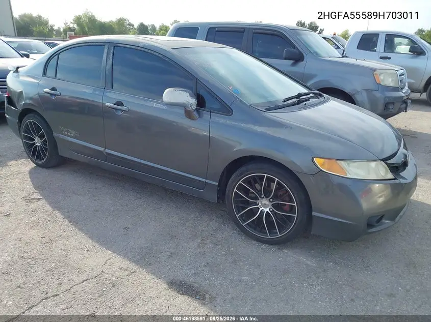 HONDA CIVIC 2009, VIN 2HGFA55589H703011