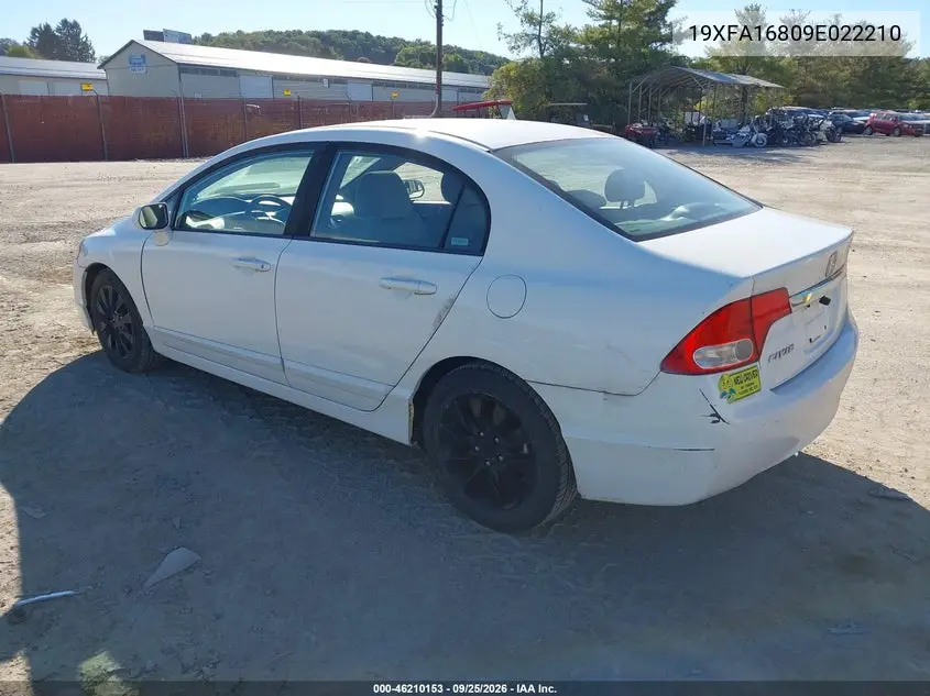 2009 HONDA CIVIC VIN 19XFA16809E022210 — фото 3