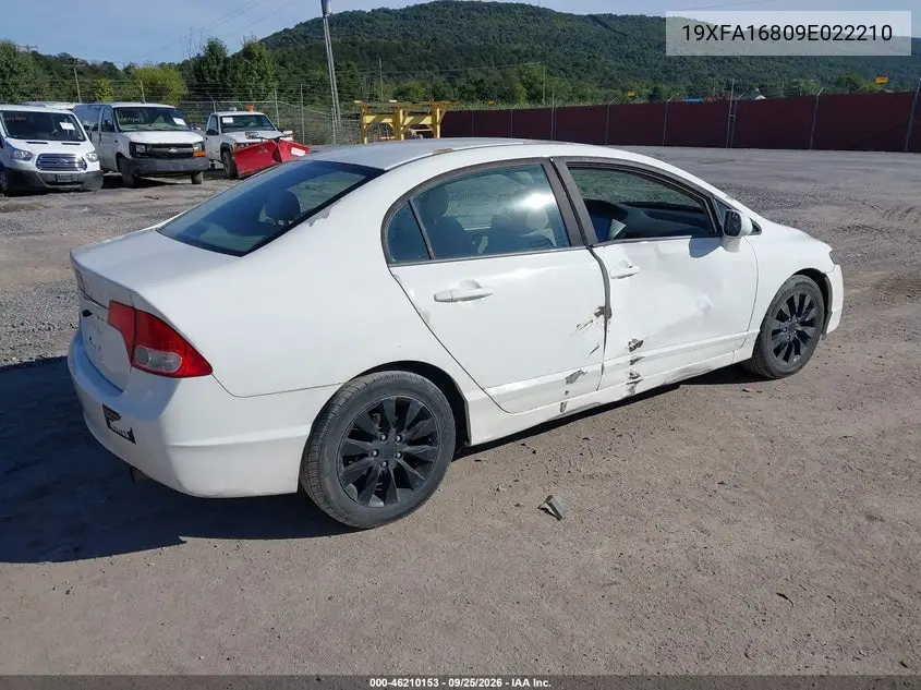 2009 HONDA CIVIC VIN 19XFA16809E022210 — фото 4