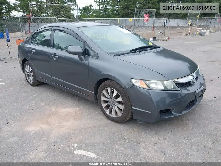 HONDA CIVIC 2009, VIN 2HGFA169X9H516900