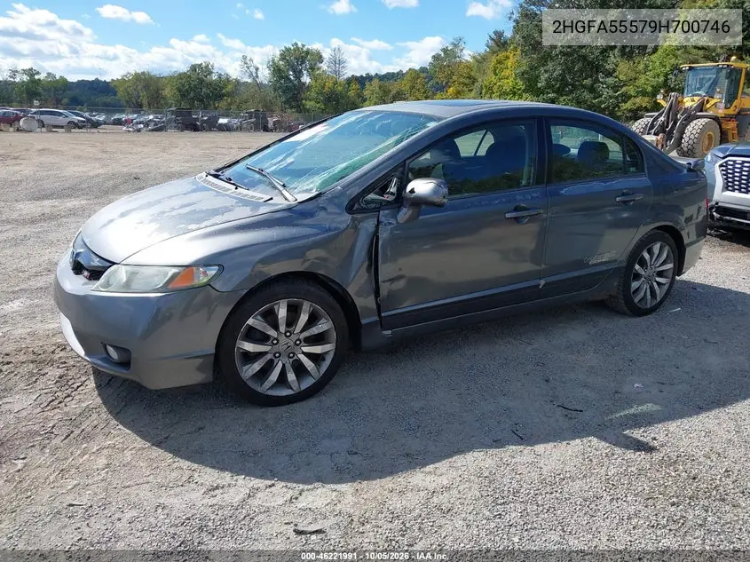 2009 HONDA CIVIC VIN 2HGFA55579H700746 — фото 2