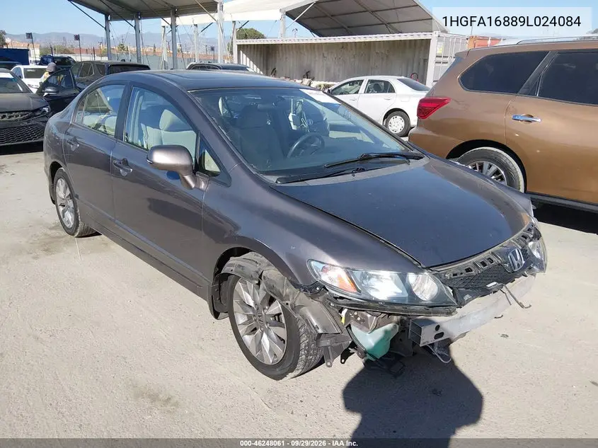 HONDA CIVIC 2009, VIN 1HGFA16889L024084