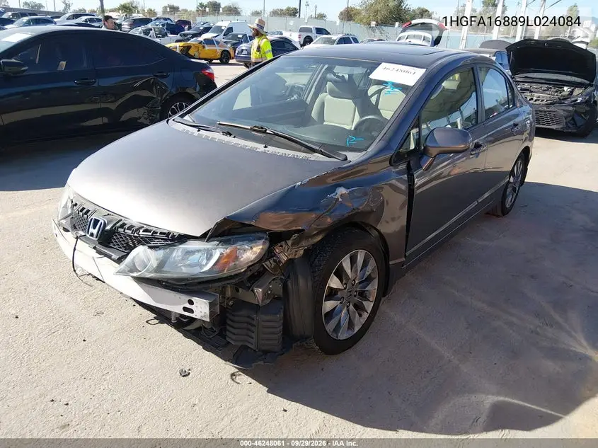 2009 HONDA CIVIC VIN 1HGFA16889L024084 — фото 2