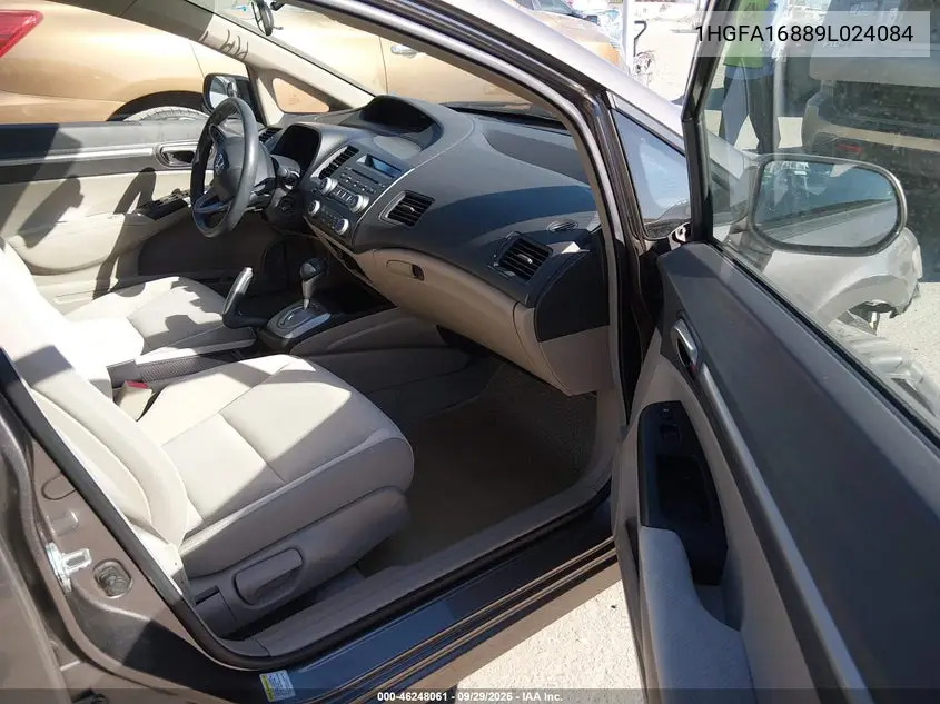 2009 HONDA CIVIC VIN 1HGFA16889L024084 — фото 5