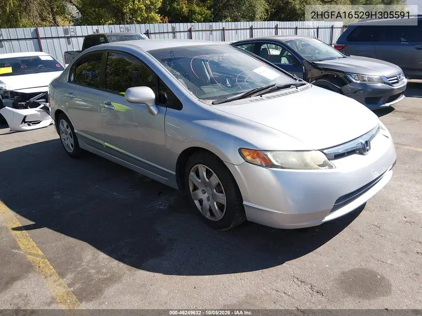 HONDA CIVIC 2009, VIN 2HGFA16529H305591