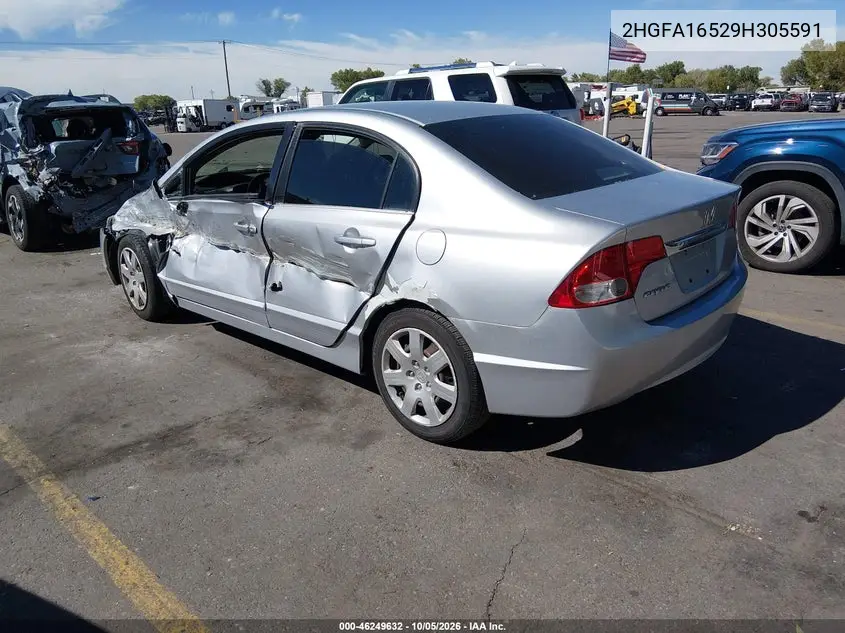 2009 HONDA CIVIC VIN 2HGFA16529H305591 — фото 3