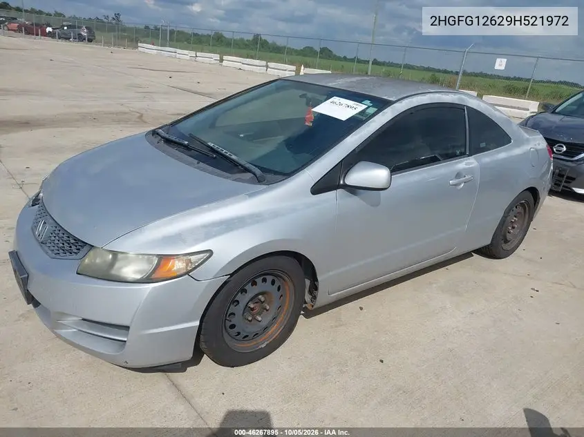 2009 HONDA CIVIC VIN 2HGFG12629H521972 — фото 2