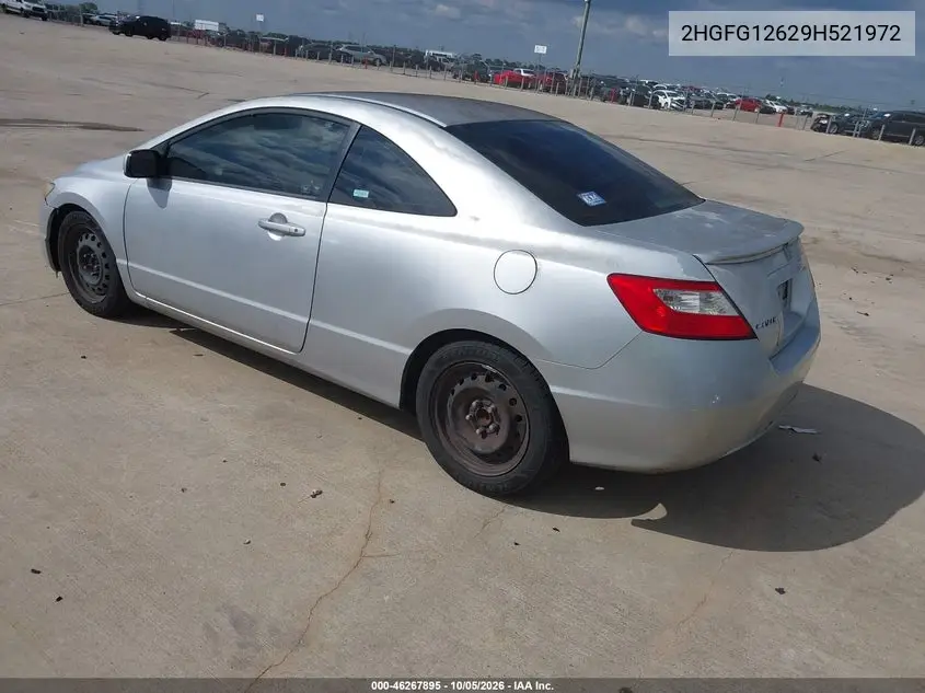 2009 HONDA CIVIC VIN 2HGFG12629H521972 — фото 3