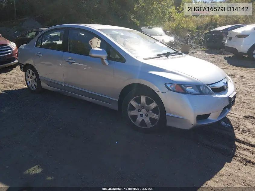 HONDA CIVIC 2009, VIN 2HGFA16579H314142