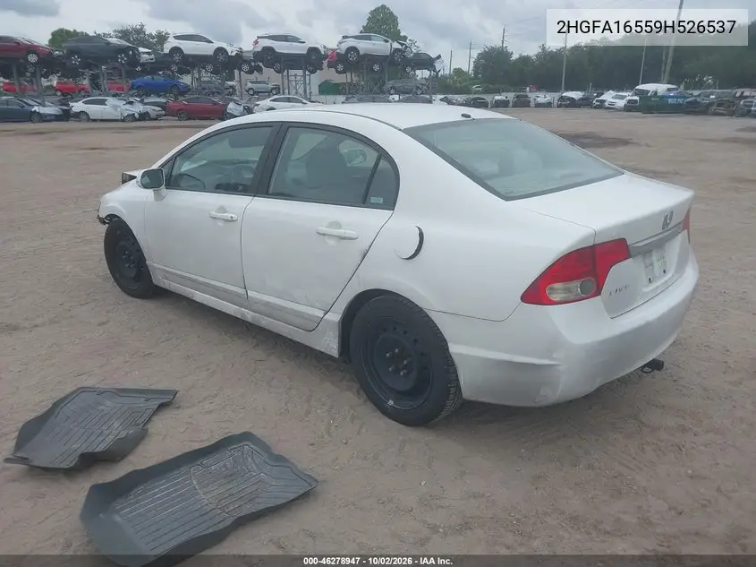 2009 HONDA CIVIC VIN 2HGFA16559H526537 — фото 3