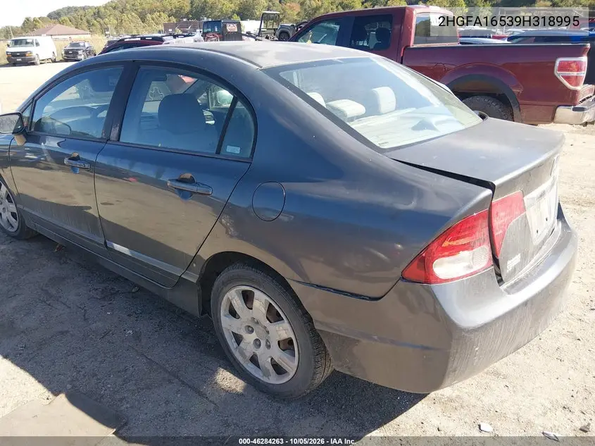 2009 HONDA CIVIC VIN 2HGFA16539H318995 — фото 3