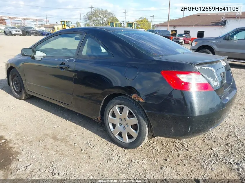 2009 HONDA CIVIC VIN 2HGFG12669H541108 — фото 3