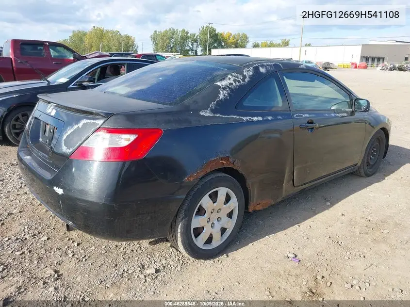 2009 HONDA CIVIC VIN 2HGFG12669H541108 — фото 4