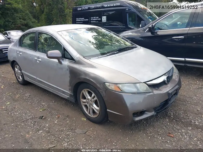 HONDA CIVIC 2009, VIN 2HGFA16599H519252