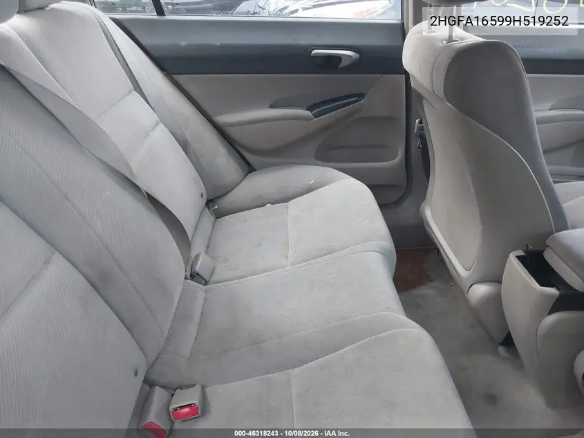 2009 HONDA CIVIC VIN 2HGFA16599H519252 — фото 8