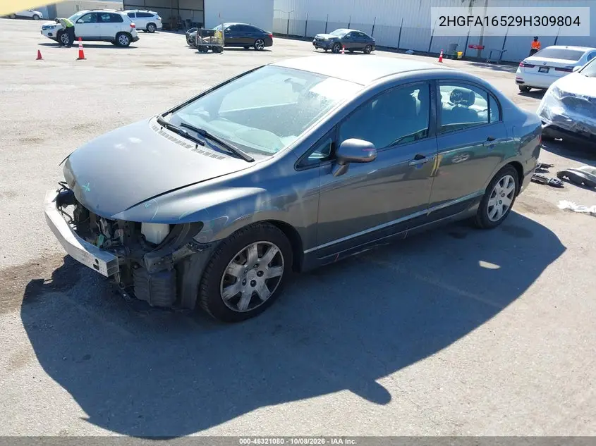 2009 HONDA CIVIC VIN 2HGFA16529H309804 — фото 2