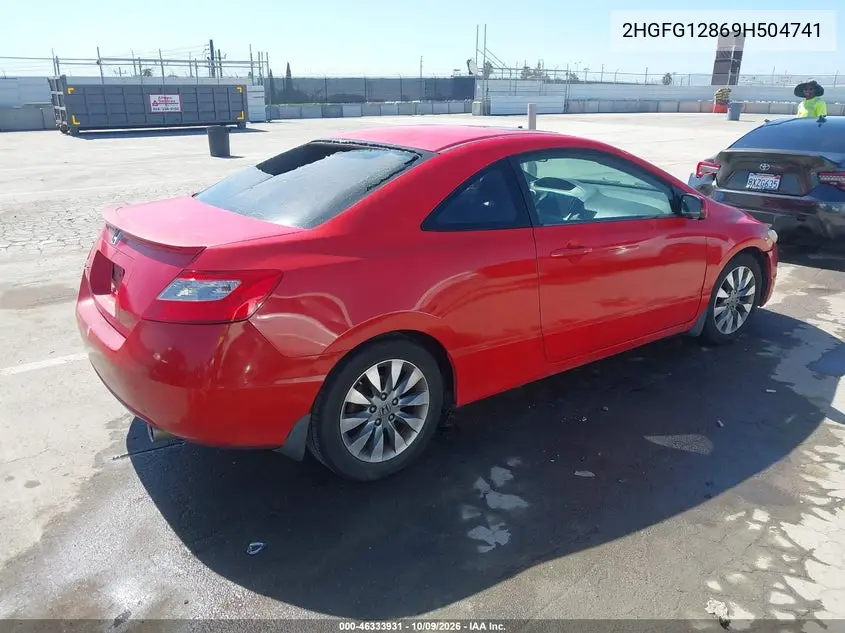 2009 HONDA CIVIC VIN 2HGFG12869H504741 — фото 4