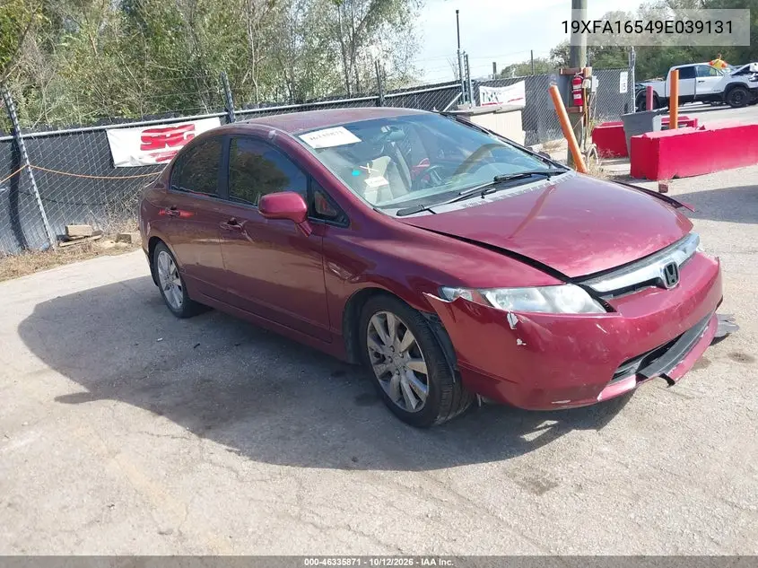 HONDA CIVIC 2009, VIN 19XFA16549E039131