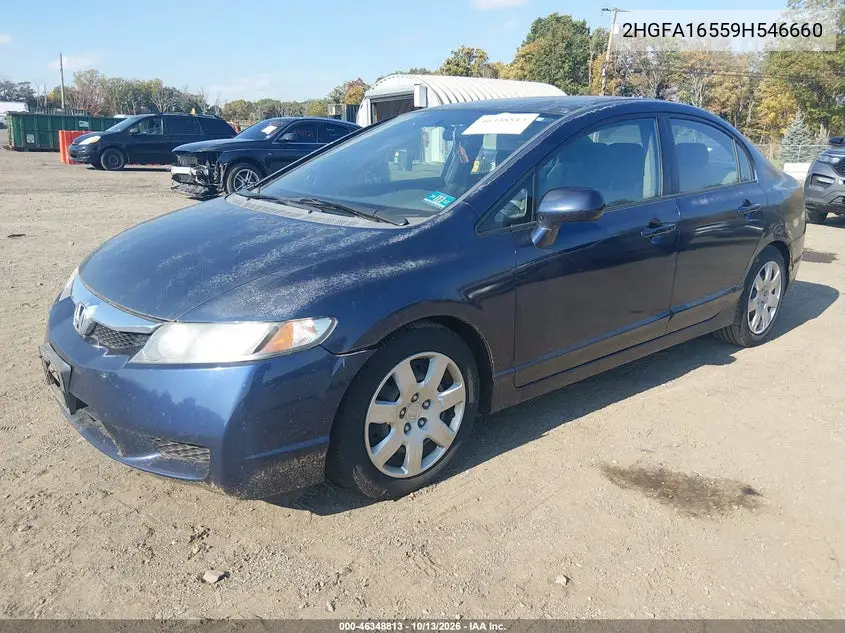 2009 HONDA CIVIC VIN 2HGFA16559H546660 — фото 2