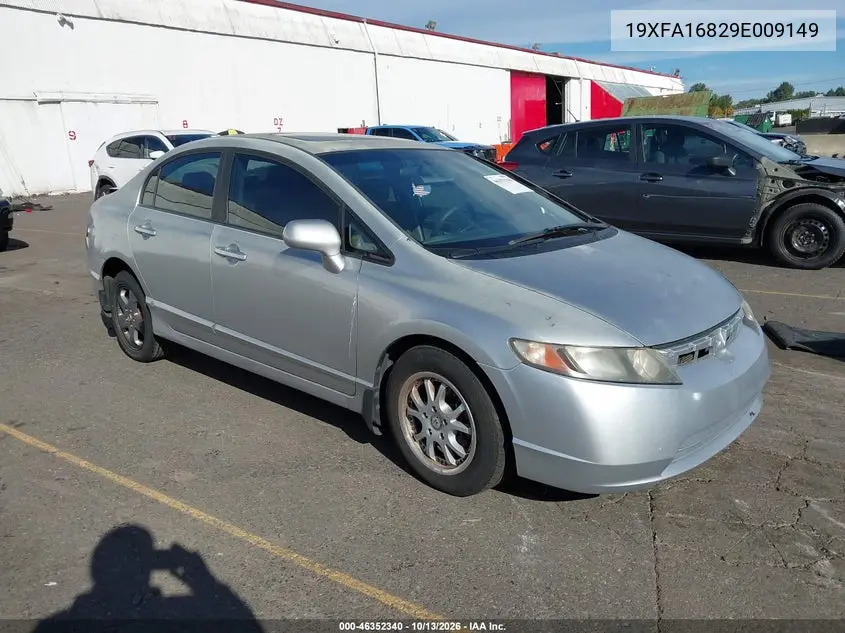 HONDA CIVIC 2009, VIN 19XFA16829E009149