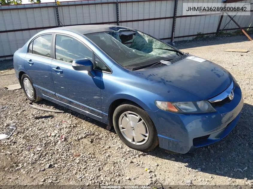 HONDA CIVIC 2009, VIN JHMFA36289S006842