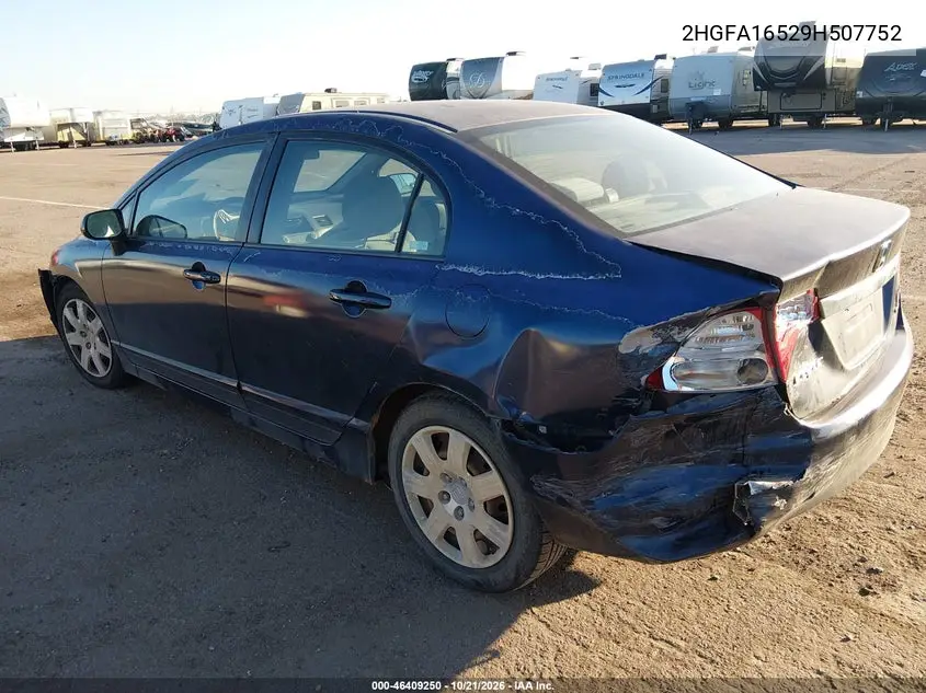 2009 HONDA CIVIC VIN 2HGFA16529H507752 — фото 3