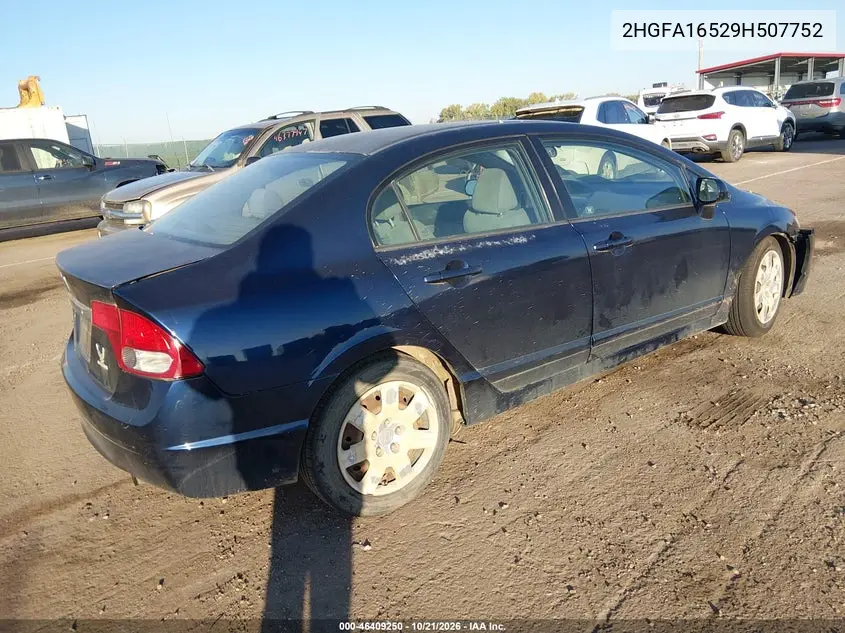 2009 HONDA CIVIC VIN 2HGFA16529H507752 — фото 4