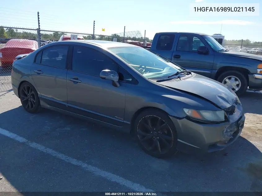 HONDA CIVIC 2009, VIN 1HGFA16989L021145