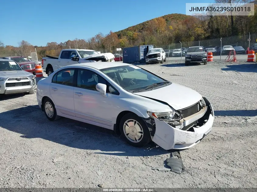 HONDA CIVIC 2009, VIN JHMFA36239S010118