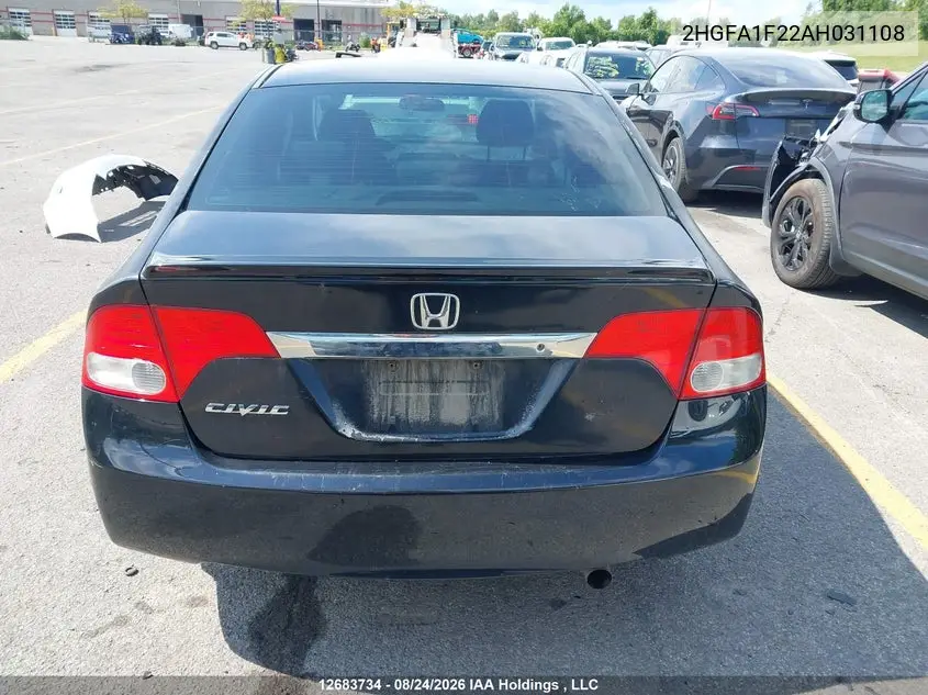 2010 HONDA CIVIC VIN 2HGFA1F22AH031108 — фото 16