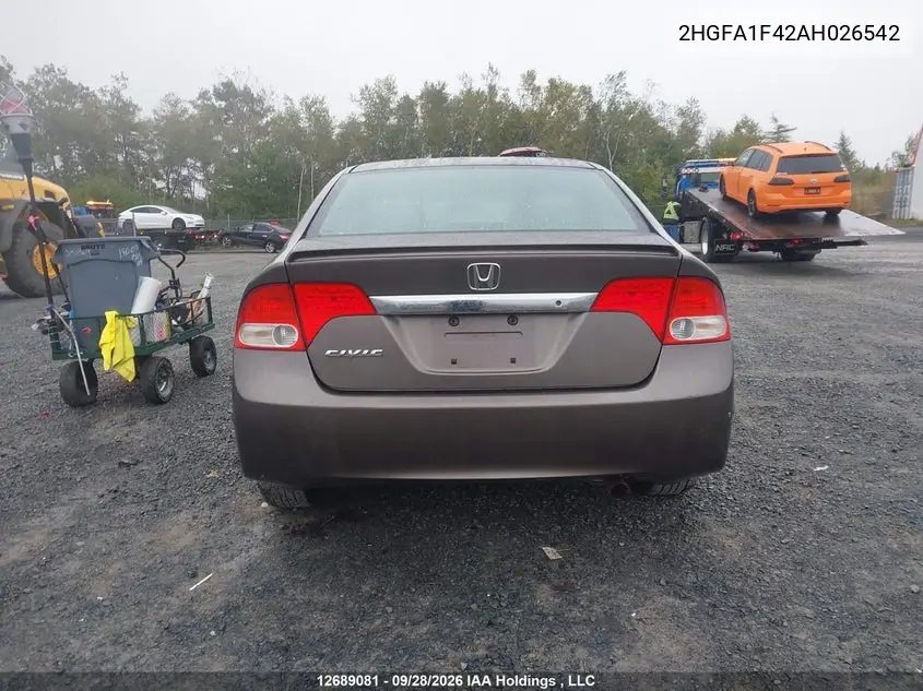 2010 HONDA CIVIC VIN 2HGFA1F42AH026542 — фото 17