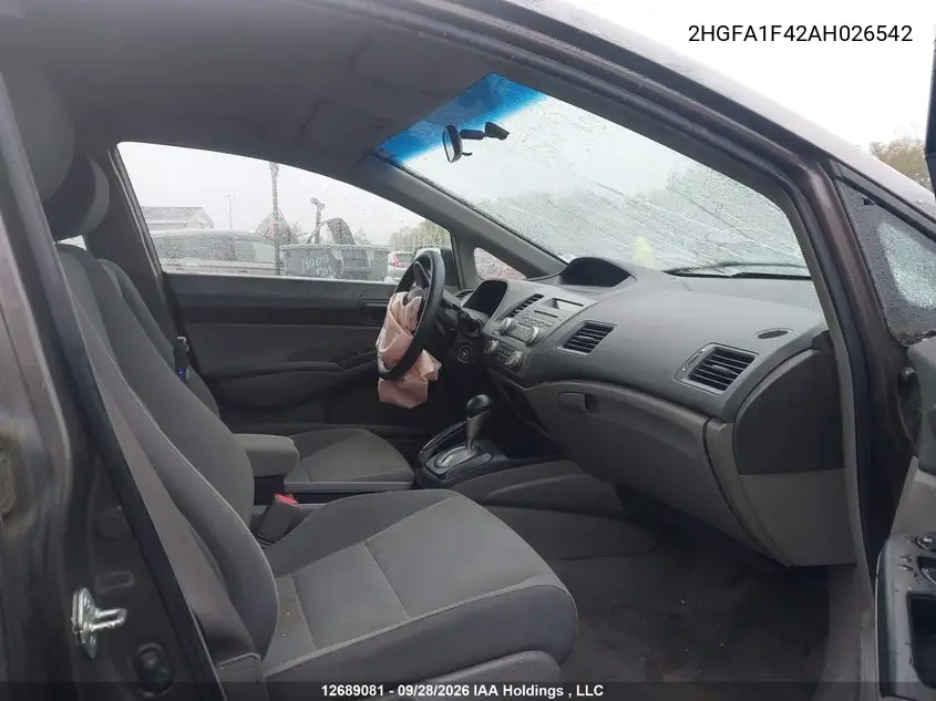 2010 HONDA CIVIC VIN 2HGFA1F42AH026542 — фото 5